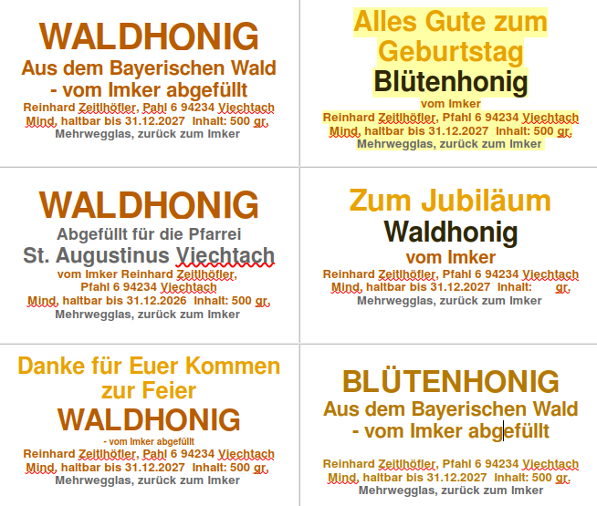 Sonderetiketten